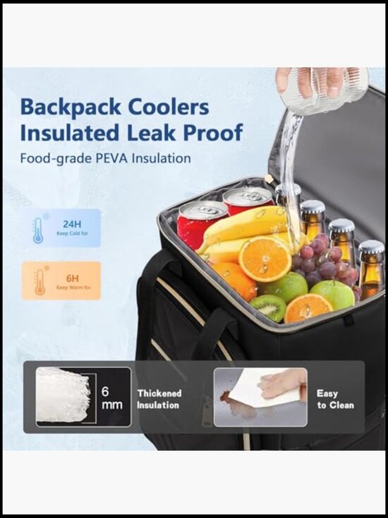 Insulated Cooler Backpack Large Capacity Waterproof Leakproof Portable Outdoor main image 6